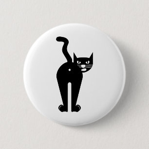 Animal Cat Mammal Silhouette Button