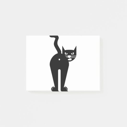 Animal Cat Mammal Silhouette Post-it Klebezettel (Vorderseite)