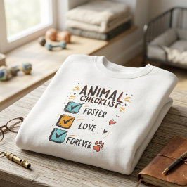 Animal Checklist Foster Love Forever Rescue Gift Sweatshirt