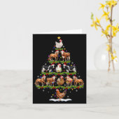 Animal Christmas Tree Lights Chicken Cow Goat Farm Karte (Gelbe Blume)