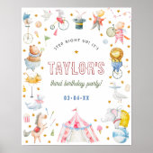 Animal Circus Karneval Geburtstagsfeier Begrüßungs Poster (Vorne)