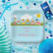 Animal Circus Train Kids Birthday in Pink Pappteller (Party)