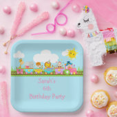 Animal Circus Train Kids Birthday in Pink Pappteller (Party)