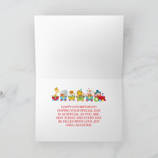 Animal Circus Train Kids Birthday Karte (Innenseite)