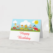 Animal Circus Train Kids Birthday Karte (Vorderseite)