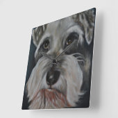 Animal Collection - The Schnauzer Quadratische Wanduhr (Winkel)