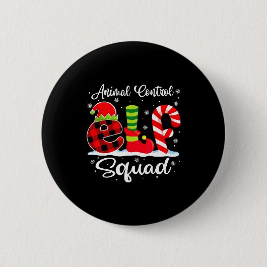 Animal Control Elf Squad Christmas Officer Matchin Button (Vorderseite)