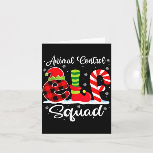 Animal Control Elf Squad Christmas Officer Matchin Karte (Vorderseite)