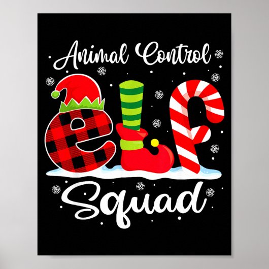Animal Control Elf Squad Christmas Officer Matchin Poster (Vorne)