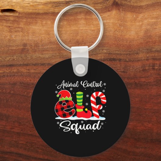 Animal Control Elf Squad Christmas Officer Matchin Schlüsselanhänger (Vorderseite)