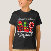 Animal Control Elf Squad Christmas Officer Matchin T-Shirt (Vorderseite)