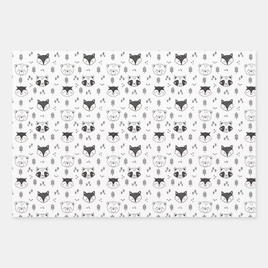 Animal Cute Illustration Geschenkpapier Set (Vorderseite)