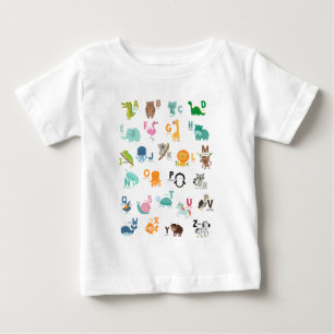 Animal Doodle Alphabet Baby T-shirt