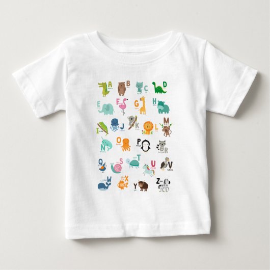 Animal Doodle Alphabet Baby T-shirt (Vorderseite)