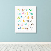 Animal Doodle Alphabet Leinwanddruck (Insitu (Holzboden))
