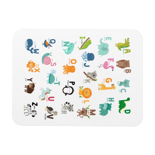 Animal Doodle Alphabet Magnet (Horizontal)