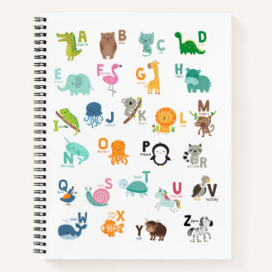 Animal Doodle Alphabet Notizblock