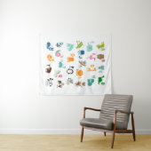Animal Doodle Alphabet Wandteppich (Beispiel (Horizontal))