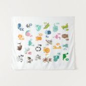 Animal Doodle Alphabet Wandteppich (Vorderseite (Horizontal))