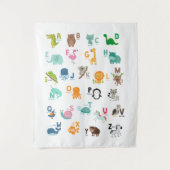 Animal Doodle Alphabet Wandteppich (Vorderseite)