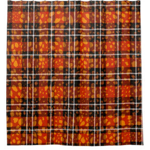 Animal Dots Kariert Mix Muster Nahtlose Kunst Duschvorhang