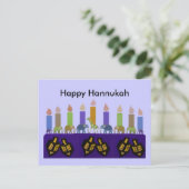 Animal Dreidel Hannukah Menorah Postkarten (Stehend Vorderseite)