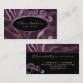 Animal Fashion Salon Spa Business Card Zebra Purp Visitenkarte (Vorne/Hinten)