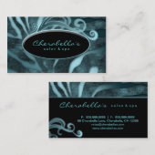 Animal Fashion Salon Spa Business Card Zebra Teal Visitenkarte (Vorne/Hinten)