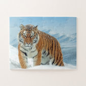 Animal Foto Trendy Tiger Snow Mountains Puzzle (Horizontal)