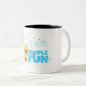 Animal Frienz - Spaß, farbiges Design Zweifarbige Tasse (VorderseiteRechts)