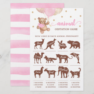 Animal Gestation Game Baby Shower Teddy Bär