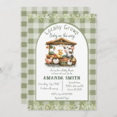 Animal Gingham Market - Grown Baby Shower Einladung (Vorne/Hinten)