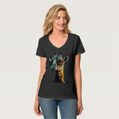 animal  giraffe with stylish sunglasses T-Shirt (Vorderseite Vollansicht)