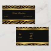 Animal Gold Black Stripe Elegante Klasse 2 Visitenkarte (Vorne/Hinten)
