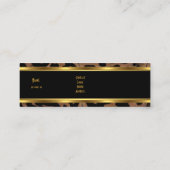 Animal Gold Black Stripe Elegante Klasse Haut Mini Visitenkarte (Rückseite)
