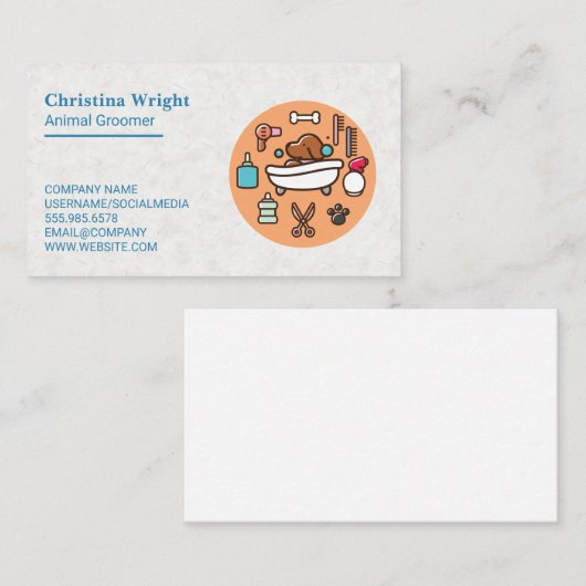 Animal Groomer | Doggie Visitenkarte (Vorne/Hinten)
