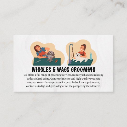 Animal Groomer Working on Pets Visitenkarte (Vorderseite)