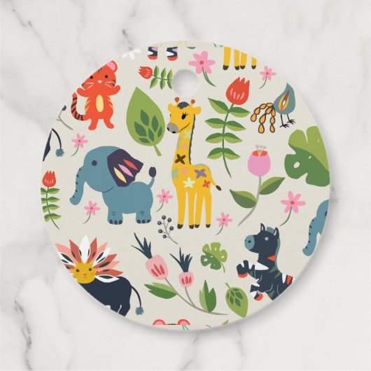 Animal Jungle Pastel Leaf Muster Vielen Dank Geschenkanhänger (Rückseite)