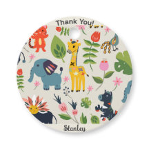 Animal Jungle Pastel Leaf Muster Vielen Dank