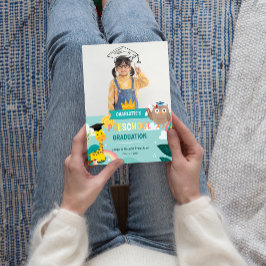 Animal Kid Preschool Photo Graduation Announcement Einladung