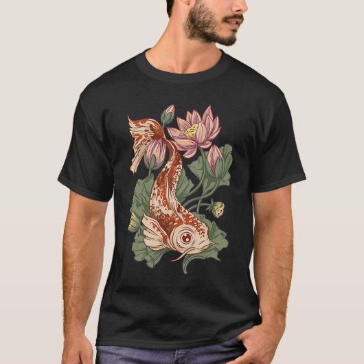 Animal Koi Fish Flowers s T-Shirt (Vorderseite)