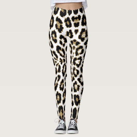 Animal Leopard Cheetah Print Muster Leggings (Vorderseite)