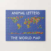 Animal Letters World Map Alphabet Jigsaw Puzzle (Horizontal)