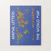 Animal Letters World Map Alphabet Jigsaw Puzzle (Vertikal)