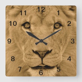 Animal Lion Face Wall Clock Quadratische Wanduhr