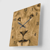 Animal Lion Face Wall Clock Quadratische Wanduhr (Winkel)