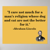 Animal Lover Abraham Lincoln Quote Poster (Vorne)