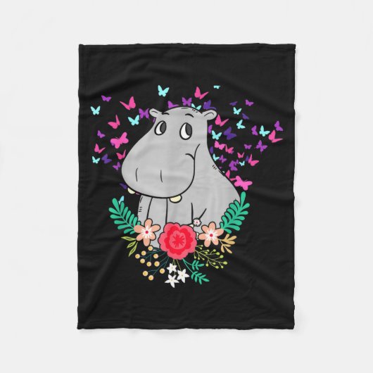 Animal Lover Butterfly Valentines Day Gift Flowers Fleecedecke (Vorderseite)