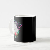 Animal Lover Butterfly Valentines Day Gift Flowers Kaffeetasse (Vorderseite Links)
