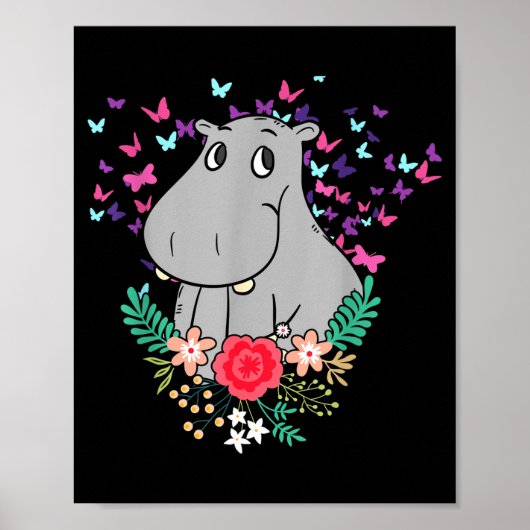 Animal Lover Butterfly Valentines Day Gift Flowers Poster (Vorne)